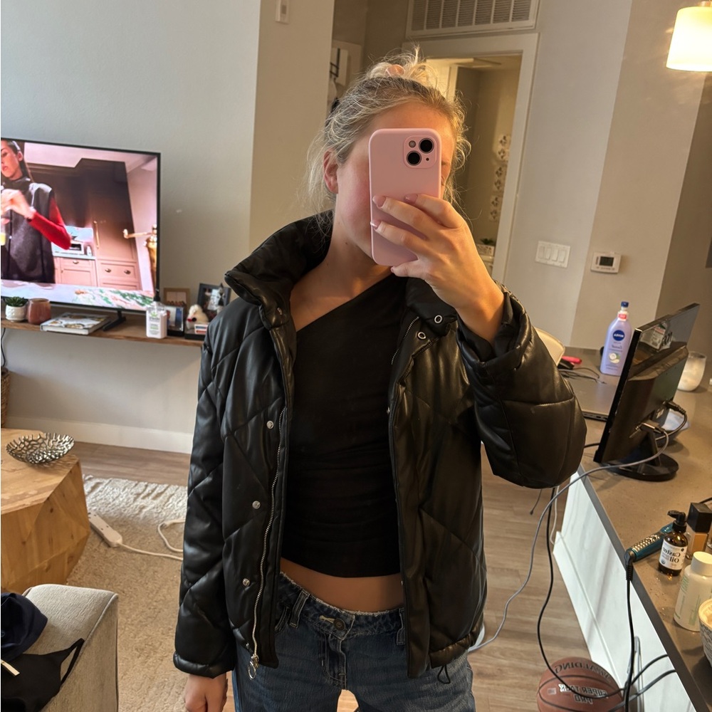 Bershka Women's Black Bomber Jacket